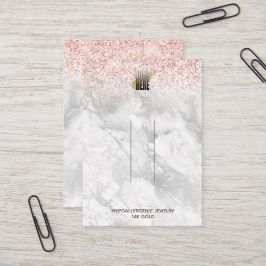 Rosa Glitzer Marmorieren Sie Ihre Logo-Haarschnitt Visitenkarte (Vorderseite/Rückseite Beispiel)