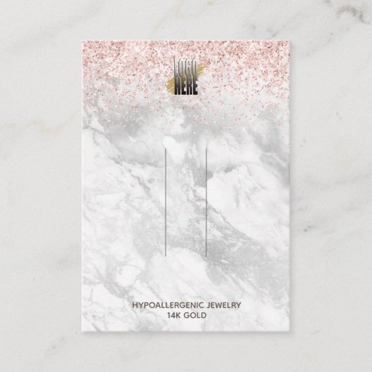 Rosa Glitzer Marmorieren Sie Ihre Logo-Haarschnitt Visitenkarte (Vorderseite)