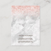 Rosa Glitzer Marmorieren Sie Ihre Logo-Haarschnitt Visitenkarte (Rückseite)