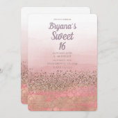 Rosa Glitzer Marokkanische Prinzessin Sweet 16 Einladung (Vorne/Hinten)