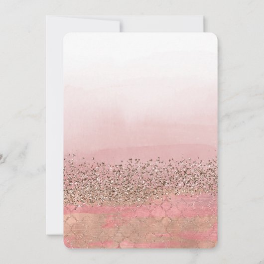 Rosa Glitzer Marokkanische Prinzessin Sweet 16 Einladung (Rückseite)