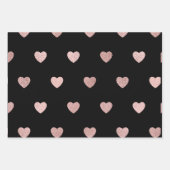 Rosa Glitzer Metallisches Herz Lila Schwarz Geschenkpapier Set (Vorderseite 3)