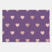 Rosa Glitzer Metallisches Herz Lila Schwarz Geschenkpapier Set (Vorderseite 2)