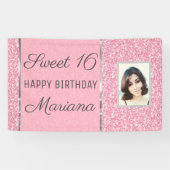 Rosa Glitzer mit Foto Banner (Horizontal)