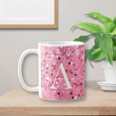 Rosa Glitzer mit Initial Kaffeetasse