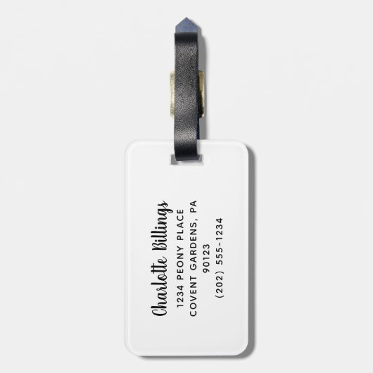 Rosa Glitzer Mit Monogramm Las Vegas Gepäckmarke Gepäckanhänger (Rückseite vertikal)