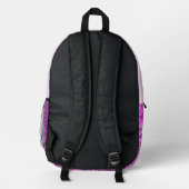 Rosa Glitzer Mit Monogramm mit Blume Bedruckter Rucksack (Rückseite)