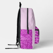 Rosa Glitzer Mit Monogramm Rucksack mit Flamingo (Links)