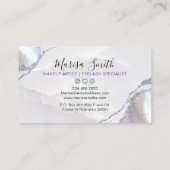 Rosa Glitzer mit Perlenfarbhintergrund Visitenkarte (Rückseite)