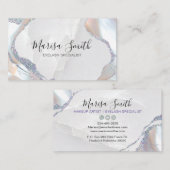 Rosa Glitzer mit Perlenfarbhintergrund Visitenkarte (Vorne/Hinten)