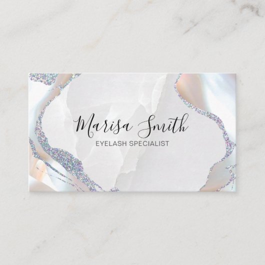 Rosa Glitzer mit Perlenfarbhintergrund Visitenkarte (Vorderseite)