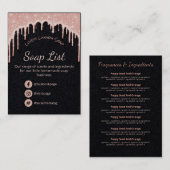 Rosa Glitzer mit schwarzen Duftstoffzusätzen Seife Visitenkarte (Vorne/Hinten)