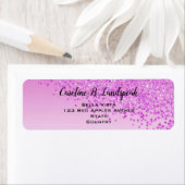 Rosa Glitzer Moderne strahlende Rücksendeadresse (Insitu)