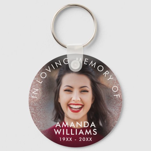 Rosa Glitzer Modernes Foto Memorial Keepsakes Schlüsselanhänger (Vorderseite)