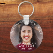 Rosa Glitzer Modernes Foto Memorial Keepsakes Schlüsselanhänger (Vorderseite)