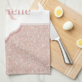 Rosa Glitzer Monogram Küchentuch (Viertel Falte)