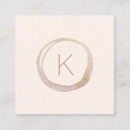 Rosa Glitzer Monogram Logo Modern Quadratische Visitenkarte