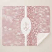 Rosa Glitzer Monogram Sherpa Blankon Sherpadecke (Vorderseite (Horizontal))