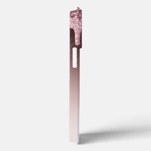 Rosa-Glitzer-Monogramm aus elegantem Rosa Case-Mate iPhone Hülle (Rückseite / Rechts)