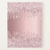 Rosa Glitzer Monogramm Name Luxus 2023 Planer (Rückseite)