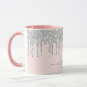 Rosa Glitzer monogramm Tasse (Links)