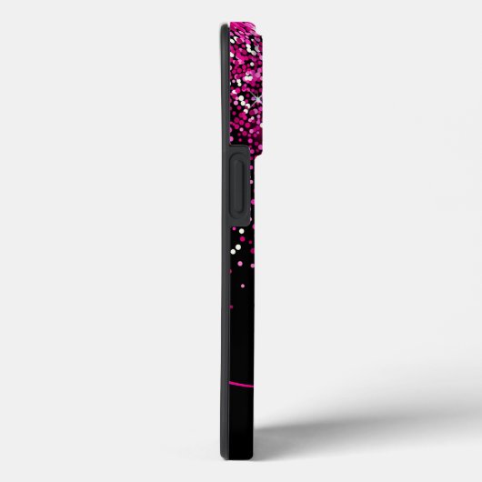 Rosa Glitzer Monogramm und Name Case-Mate iPhone Hülle (Rückseite / Rechts)
