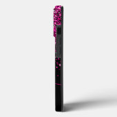 Rosa Glitzer Monogramm und Name Case-Mate iPhone Hülle (Rückseite / Links)