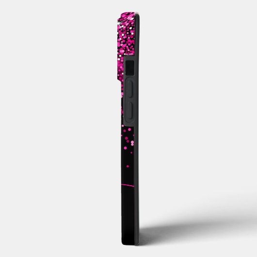 Rosa Glitzer Monogramm und Name Case-Mate iPhone Hülle (Rückseite / Links)