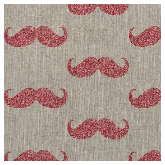 Rosa Glitzer Mustache Stoff (Muster)