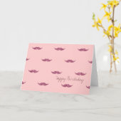 Rosa Glitzer Mustaches Karte (Gelbe Blume)