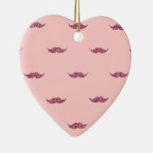 Rosa Glitzer Mustaches Keramikornament (Rechts)