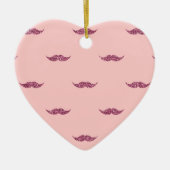 Rosa Glitzer Mustaches Keramikornament (Vorne)