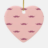 Rosa Glitzer Mustaches Keramikornament (Hinten)