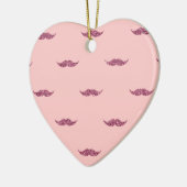 Rosa Glitzer Mustaches Keramikornament (Links)