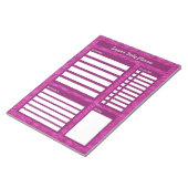 Rosa Glitzer Muster Personalisierter Tagesplaner Notizblock (angewinkelt)