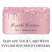 Rosa Glitzer Nagelmanicure Visitenkarte