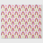 Rosa Glitzer Name Geburtstagskorrektur Geschenkpapier (Flach)