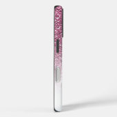 Rosa Glitzer, Name und Monogramm, Mädchen Case-Mate iPhone Hülle (Rückseite / Rechts)