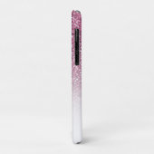 Rosa Glitzer, Name und Monogramm, Mädchen Case-Mate iPhone Hülle (Hinten/Links)