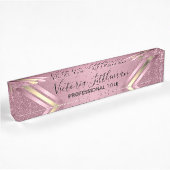 Rosa Glitzer Namensplakette