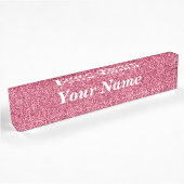 Rosa Glitzer Namensplakette