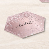 Rosa-Glitzer-Namensskript Untersetzer (angewinkelt)