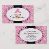 Rosa Glitzer-niedliche Kuchen-Bäckerei Visitenkarte (Vorne/Hinten)