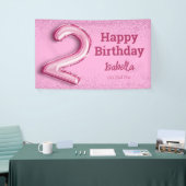 Rosa Glitzer niedlicher Ballon Nr. 2 Mädchen 2. Ge Banner (Messeveranstaltung)