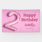 Rosa Glitzer niedlicher Ballon Nr. 2 Mädchen 2. Ge Banner (Horizontal)