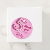 Rosa Glitzer niedlicher Ballon Nr.5 Mädchen 5. Geb Geschenkanhänger (Beispiel)