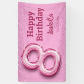 Rosa Glitzer niedlicher Ballon Nr. 8 Mädchen 8. Ge Banner (Vertikal)