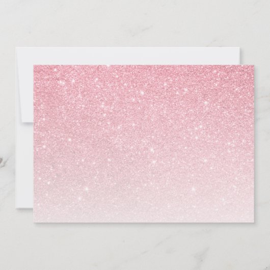 Rosa Glitzer Ombre Annaprashan First Rice Einladung (Rückseite)