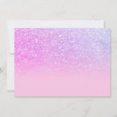 Rosa Glitzer ombre Blumen lila Foto Süß 16 Einladung (Rückseite)