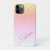 Rosa Glitzer Ombré Glam Glitzern Name Case-Mate iPhone Hülle (Rückseite)